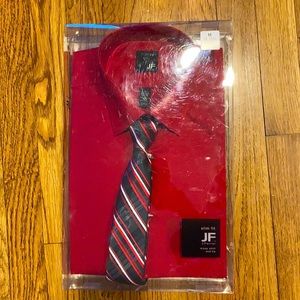 J. Ferrar Slim Fit Dress Shirt and Tie